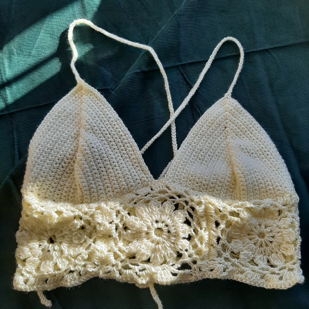 White crochet bralette